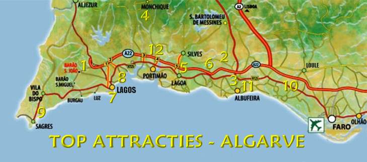 Map van Algarve